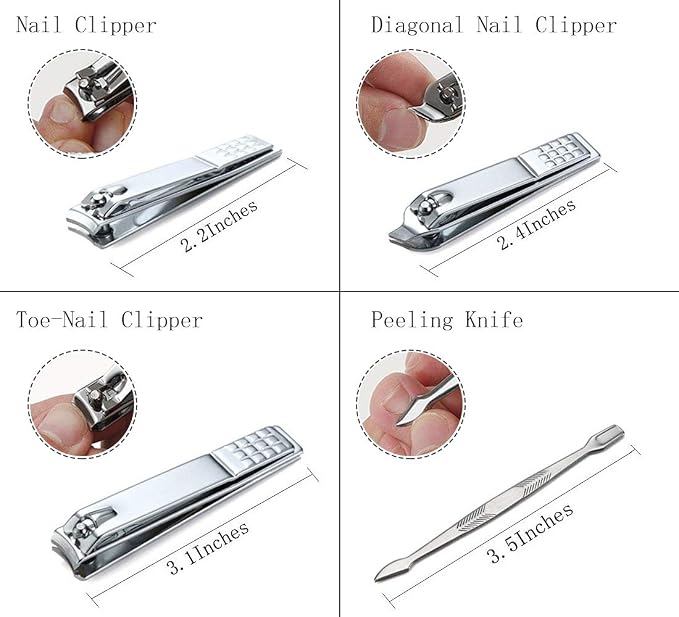 Manicure Set Professional Nail Clippers Kit Pedicure Care Tools- Stainless - Image 5