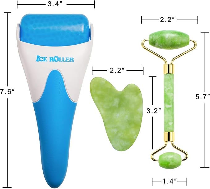 AECW 3-in-1 Natural Stone Jade Roller and Gua Sha Set - Image 7