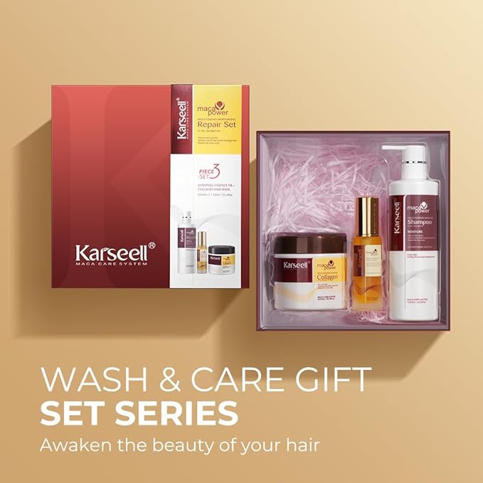 Karseell Collagen Hair Treatment Set, Deep Repair Collagen Hair Mask Shampoo - Image 3