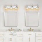 Modern Bathroom Vanity Light, 3-Light Chrome Wall Sconce - Image 6