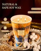 M&SENSE Large 3-Wick Ocean Scented Soy Candle, 35oz 150 Hours Non-Toxic - Image 4