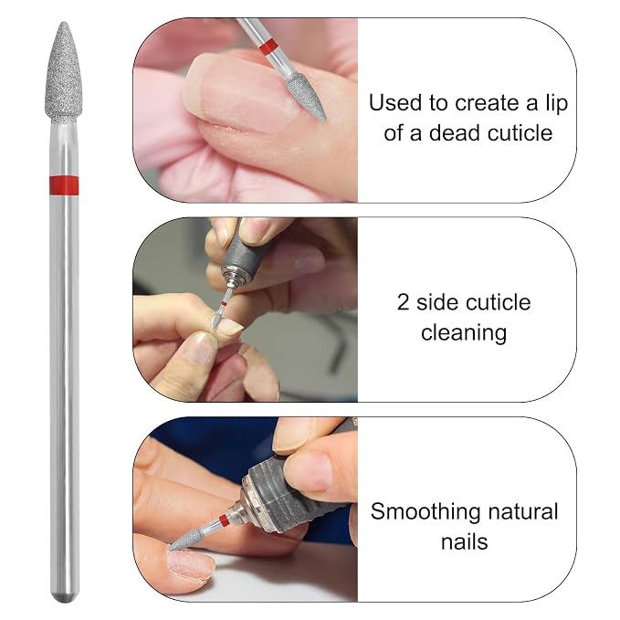 Nail Drill Bits, 3/32 Inch Diamond Acrylic Nail Drill Bits - Image 4