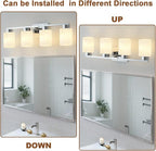 4-Light Bathroom Light Fixtures, Modern Vanity Lights, Chrome Metal Wall Lamp - Image 4