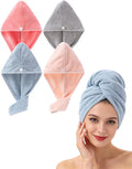 Lumimi Bath Pre Dry Hair Towel 4-Piece Set Quick Dry Extra Absorbent by Lumimi