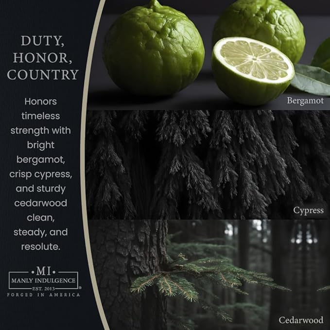 Manly Indulgence Duty Honor Country Scented Jar Candle, 2 Wick, 16.5 oz Premium - Image 2