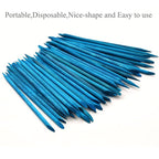 100 Pcs Orange Wood Nail Sticks Double Sided Multi Functional Cuticle Pusher - Image 3