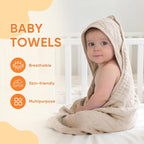 MIGIOL Muslin Hooded Baby Towels 100% Cotton ，Super Soft Muslin Baby Bath Towel - Image 2