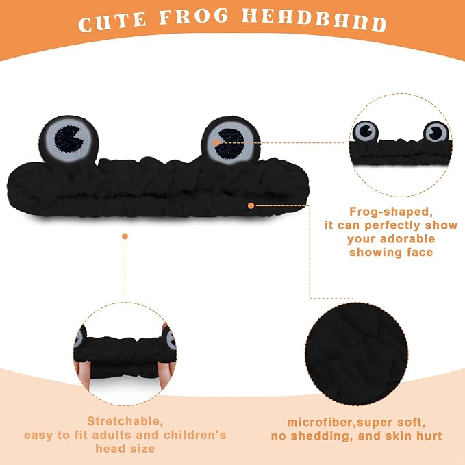 Jowmoy black Frog Eye Elastic Headband - Image 3
