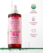 Yoken Organic Rose Water Spray for Face, 12 Fl Oz Fine Mist, Rosewater Face Mist - Image 2