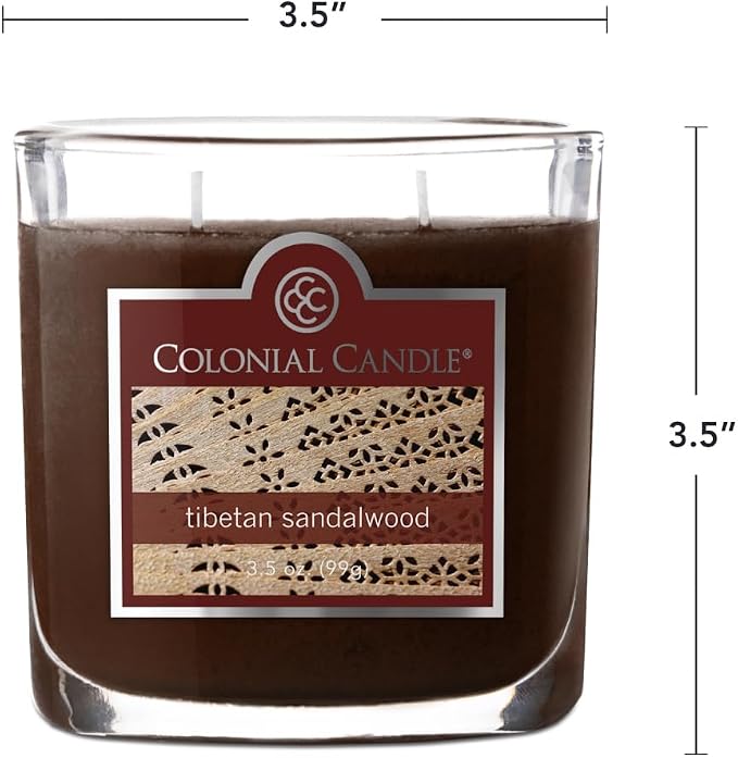 Colonial Candle Tibetan Sandalwood Scented Jar Candle, 2 Wick, 3.5 oz, Mottled - Image 4