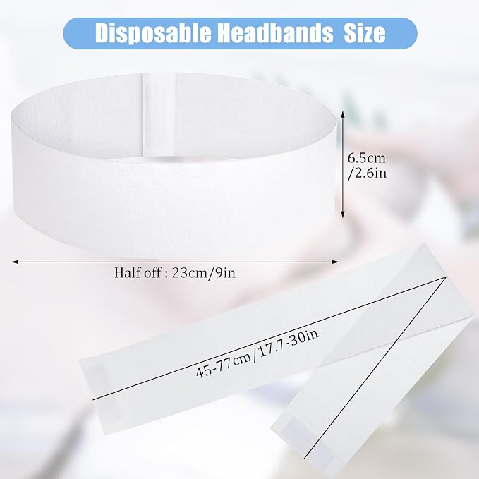 obeoby 100 Pcs Disposable Spa Headband - Image 3