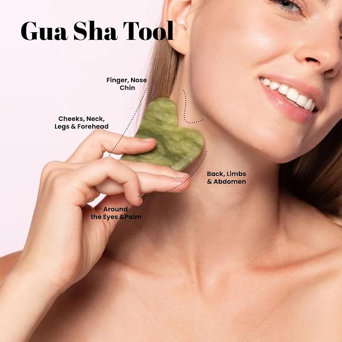 ROSELYNBOUTIQUE Gua Sha Facial Tools & Jade Roller Original Face Massager - Image 4
