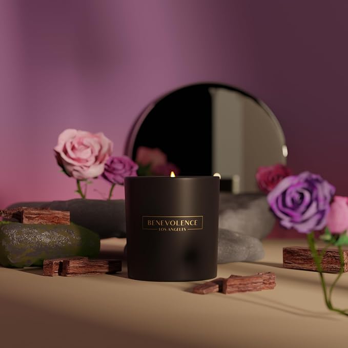 Benevolence LA Clearance Candle Rose & Sandalwood Christmas Scented Candles | - Image 3
