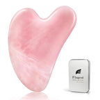 Flagest Gua Sha Rose Quartz Massage Tool, Facial Tool by Flagest