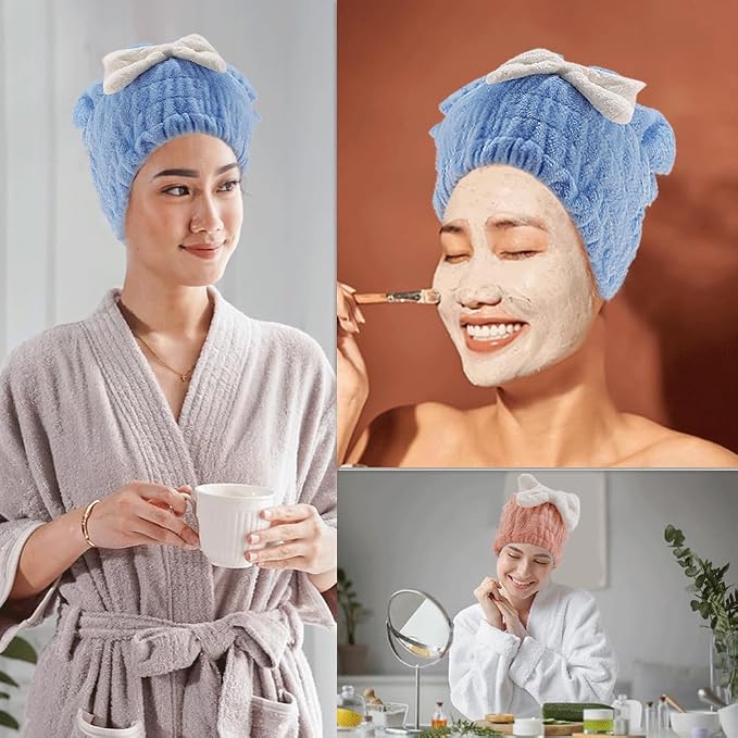 2Pcs Microfiber Hair Wrap Hair Drying Cap Hair Plopping Cap Towel Curly Hair - Image 7