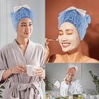 2Pcs Microfiber Hair Wrap Hair Drying Cap Hair Plopping Cap Towel Curly Hair - Image 7
