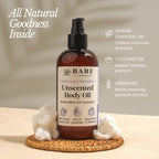 BARE BOTANICS 8 oz Moisturizing Unscented Body Oil - Image 3