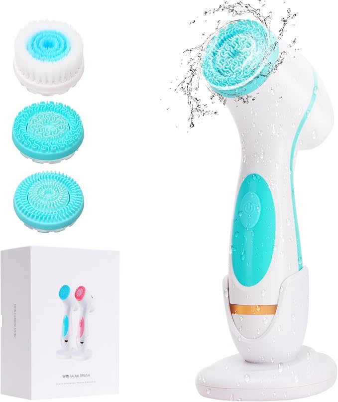 Facial Cleansing Brush, Waterproof Dual-Rotation Face Scrubber Exfoliator by Unknown
