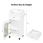 OmySalon Salon Cart with Wheels, 3-Tier Rolling Beauty Cart with Glass Door & - Image 5