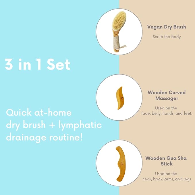 Dry Brushing Body Brush for Lymphatic Drainage-Vegan Dry Brush - Image 7