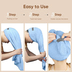HOMEXCEL Blue Microfiber Hair Towels 5 Pack- 40 x 20 inches Super Soft - Image 6
