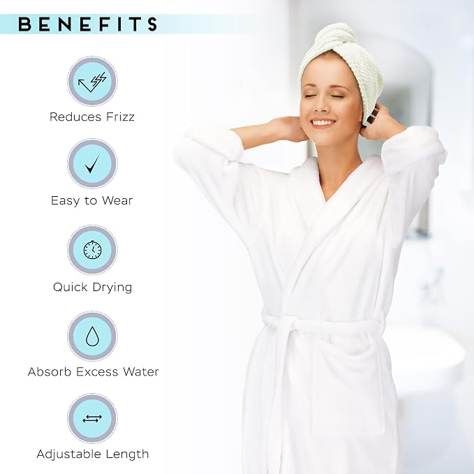 SimpleField 2 Pack Microfiber Hair Towel Wrap - Image 3