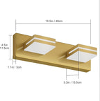 SineRise LED Modern Bathroom Vanity Light Fixtures, Brass Modern Acrylic - Image 7