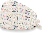 Adjustable Scrub Cap with Buttons & Sweatband, Working Hat with Elastic Tie Back by Unknown