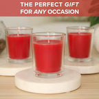 Simply Soson Scented Votive Candles, Bulk Set of 24 Red Spicy Cinnamon Clove - Image 5