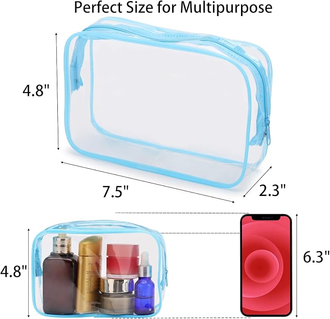 Tbestmax 10 Pcs Clear Cosmetic Bags Makeup Bags Portable Waterproof Travel - Image 2