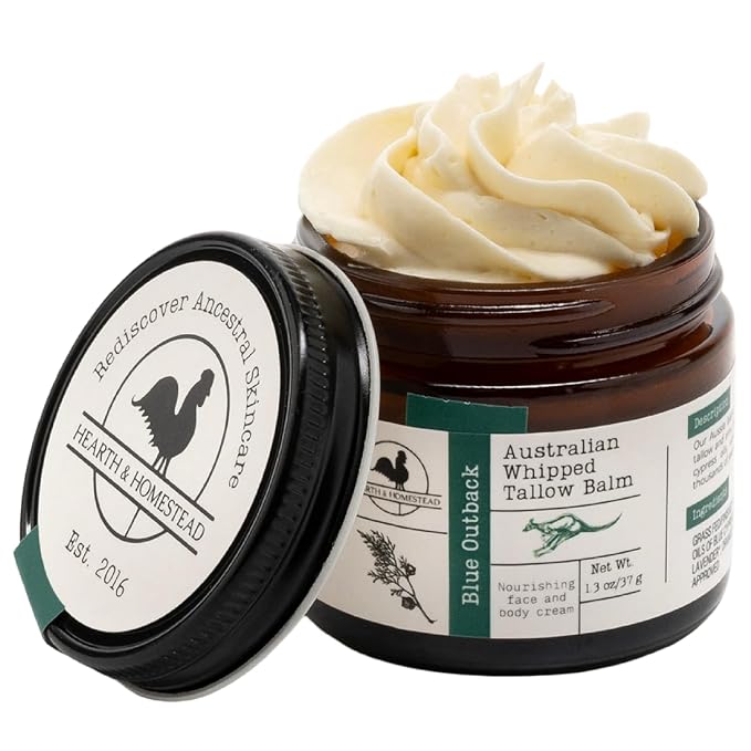 Hearth and Homestead: Handmade Blue Outback Australian Whipped Tallow Balm by HearthHomestead