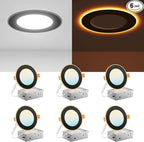 Amico 6 Pack Black 4 Inch 5CCT LED Recessed Ceiling Light by Amico