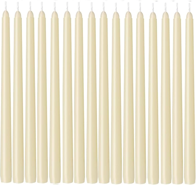 WPONSZU 16 Pack Ivory Taper Candles, 7-8 Hours Burn Time, Smokeless and Dripless - Image 2