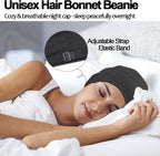 Sleep Cap Bonnet for Sleeping Black Women, Adjustable Cooling Ice Silk Lined - Image 3