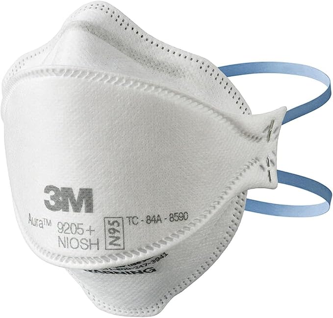 3M Aura Particulate Respirator 9205+ N95, Lightweight, 3 Panel Designed Helps - Image 11