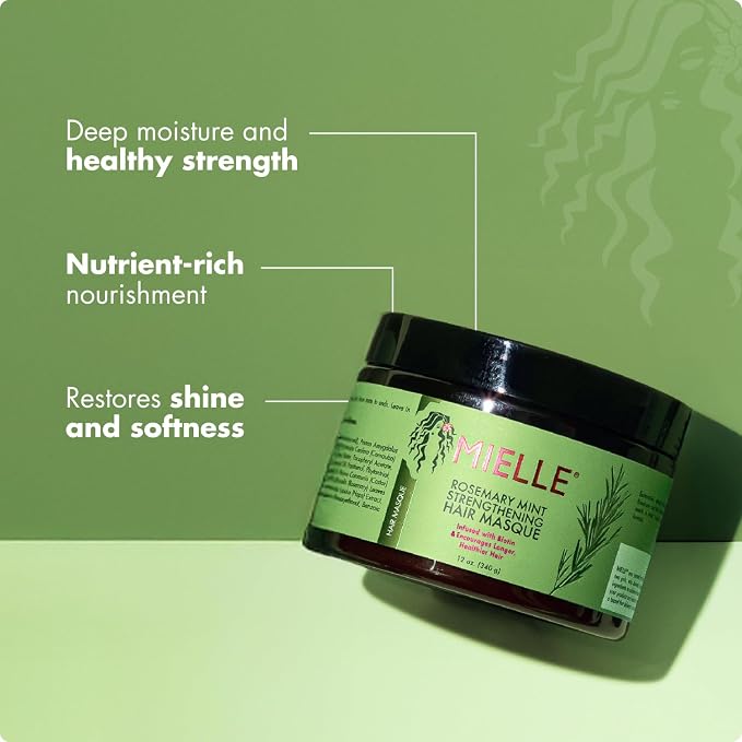Mielle Organics Rosemary Mint Strengthening Hair Mask, Deep Conditioning - Image 4