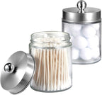 Amolliar 6Pc Apothecary Jars Bathroom Vanity Organizer- Rustic Farmhouse Decor - Image 8