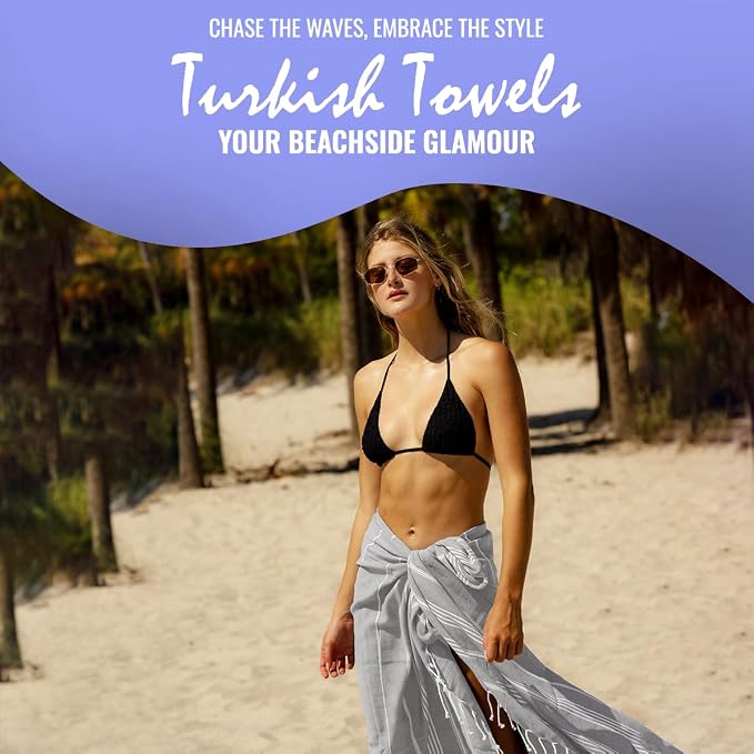 Beach Towel 100% Cotton Turkish Beach Towel Adult 38x70 Inch Pre-washed - Image 6