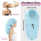 2 Pcs Large Shower Cap for Braids, Extra Long Shower Cap for Women Long Hair & - Image 2
