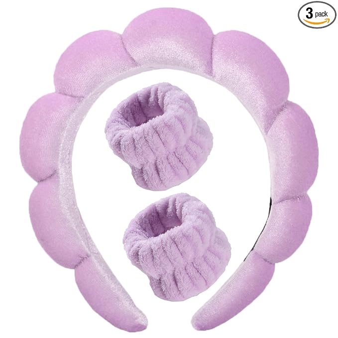 Luckybear Spa Headband for Washing Face, Velvet Makeup, Bubble Skincare by Luckybear