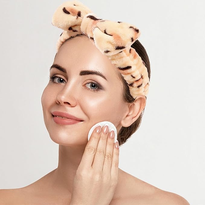 Casoty 8 Pack Leopard Spa Headbands - Image 2