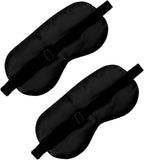 2 PCS Black Satin Sleep Masks, Adjustable Silk Eye Mask - Image 3