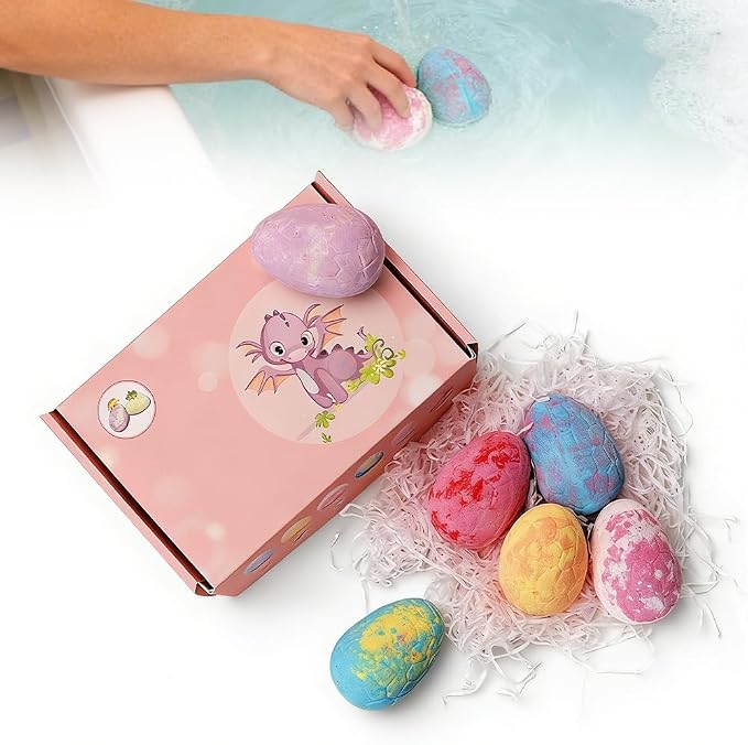 Bath Bombs with Surprise Inside, 6/12 Pack Fizzy Bubble Bath Gift Set, Dinosaur - Image 9