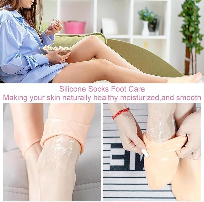 2 Pairs Silicone Moisturizing Glove Socks Set - Image 7