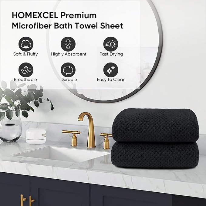 HOMEXCEL Bath Sheets Towels Set Pack of 2, Ultra Soft Bath Towels - Image 4