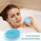 2 in 1 Silicone Body Scrubber Shampoo Brush, Shower Body Scrubber, Silicone - Image 5