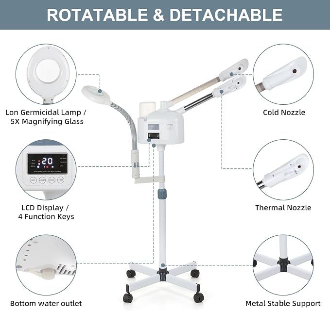 VARIPOWDER 3 in 1 Professional Facial Steamer - Image 2
