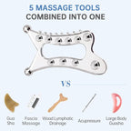 Metal Body Gua Sha Tool, 5 in 1 Muscle Scraper Tool, Lymphatic Drainage Massager - Image 2