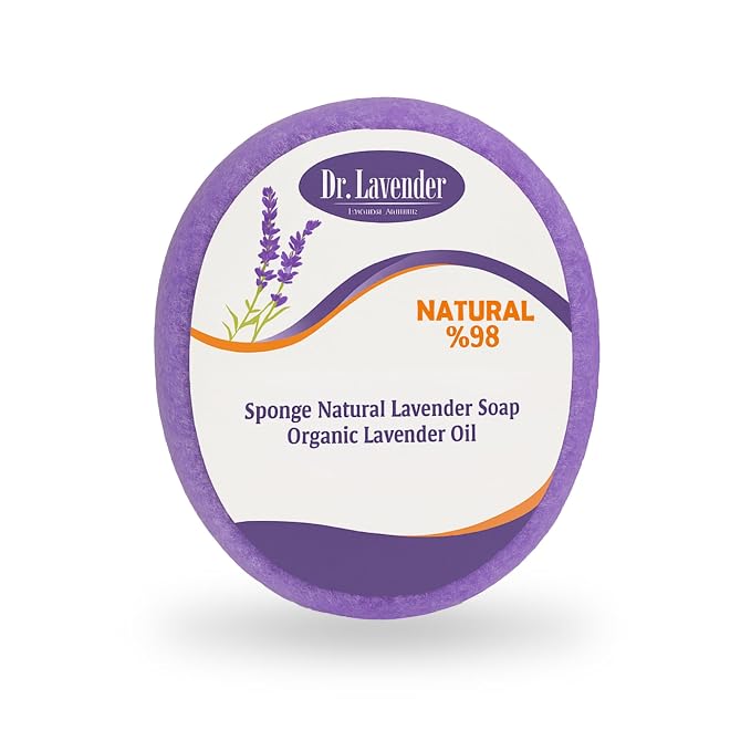 Soap Infused Sponge Scrubber – Farm Fresh Lavender Essential Oil – 2-in-1 by Unknown