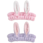 musejoy 2 Pcs Headband Bunny Ears Headband Cute Spa Headbands by musejoy